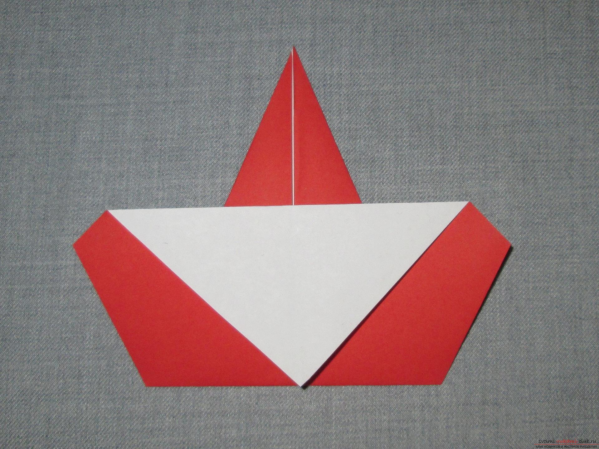 Этот подробный мастер-класс оригами из бумаги для детей 5 лет научит как сделать своими руками Деда Мороза.. Фото №7