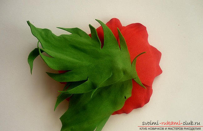 Цветок весеннего мака из фоамирана своими руками. Фото №15