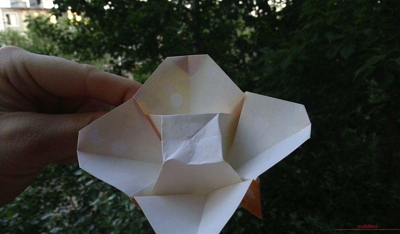 Простые схемы цветов оригами. Фото №2