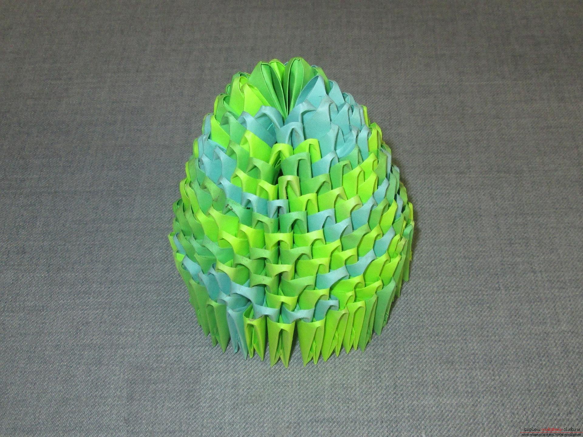 Данный подробный мастер-класс модульного оригами с пошаговыми фото содержит схему сборки березы из бумаги.. Фото №18