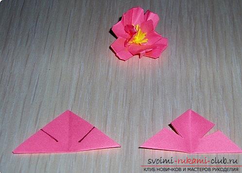 Цветы сакуры в технике оригами. Фото №4