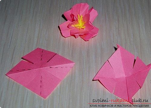 Цветы сакуры в технике оригами. Фото №5