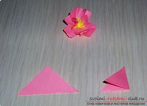 Цветы сакуры в технике оригами. Фото №3
