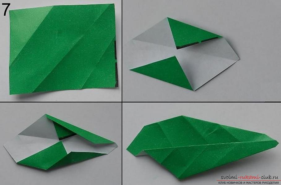 Бумажная роза в технике оригами. Фото №8