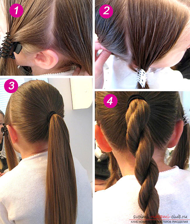 Прически на 1 сентября для юных школьниц на волосы разной длины легко сделать самостоятельно. Фото №1