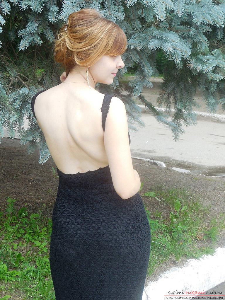 Черное платье из 100% хлопка. Фото №4