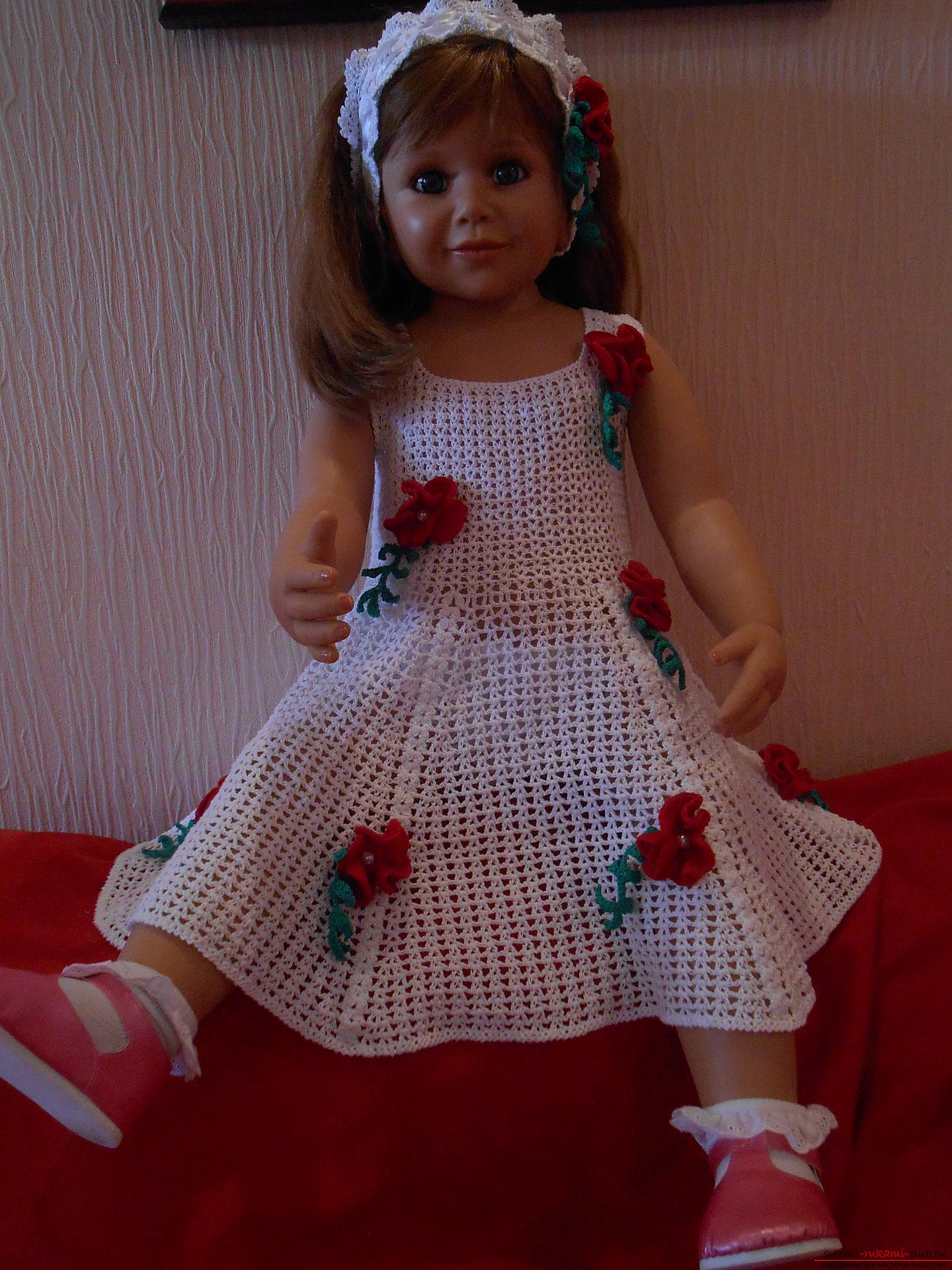 Нарядное платье для девочки из мерсеризованного хлопка. Фото №1