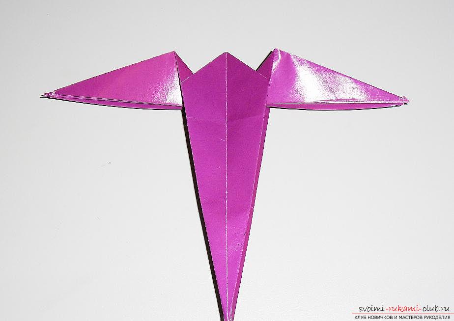 Поделка ласточка из бумаги в технике оригами. Фото №24