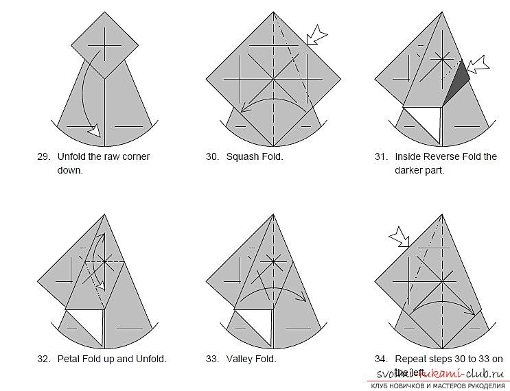 Схемы сложения фигурок собак в технике оригами. Фото №10