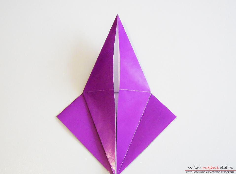 Поделка ласточка из бумаги в технике оригами. Фото №13