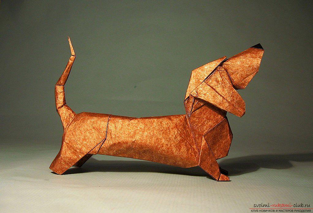 Схемы сложения фигурок собак в технике оригами. Фото №4