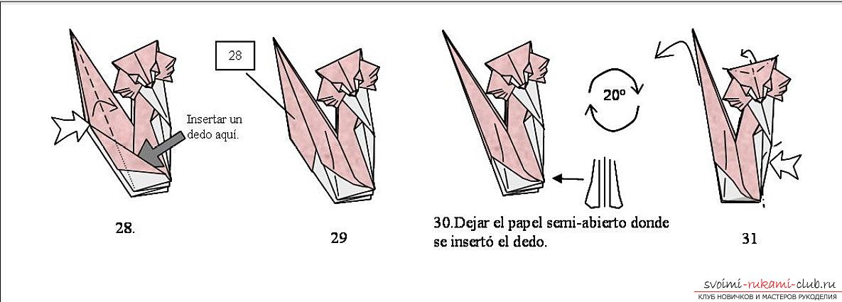Простые схемы для сложения котов в технике оригами. Фото №9
