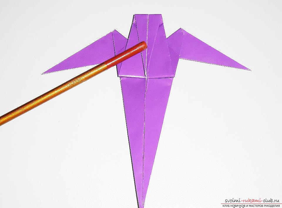 Поделка ласточка из бумаги в технике оригами. Фото №27