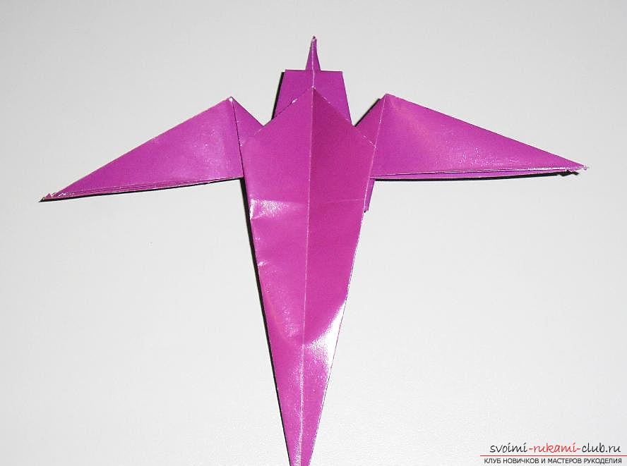 Поделка ласточка из бумаги в технике оригами. Фото №29