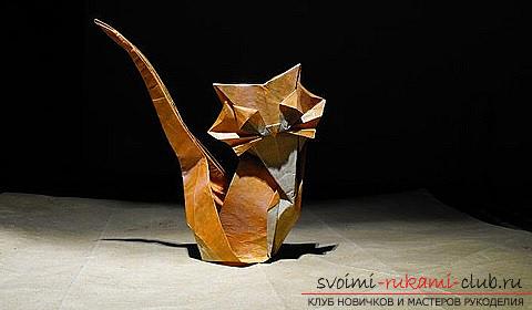 Простые схемы для сложения котов в технике оригами. Фото №11