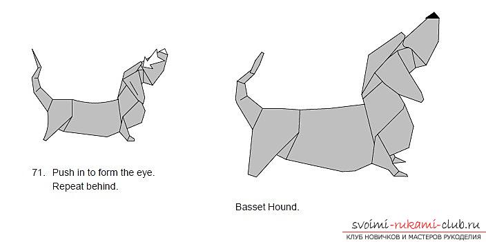Схемы сложения фигурок собак в технике оригами. Фото №16