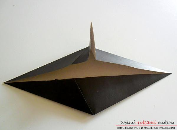 Как сделать ворону в технике оригами. Фото №6