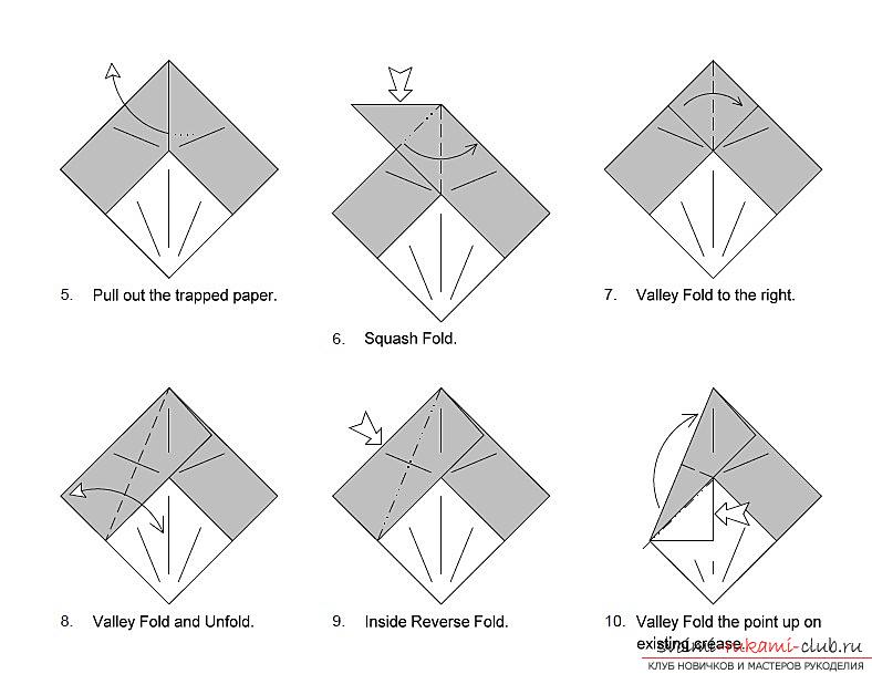 Схемы сложения фигурок собак в технике оригами. Фото №6