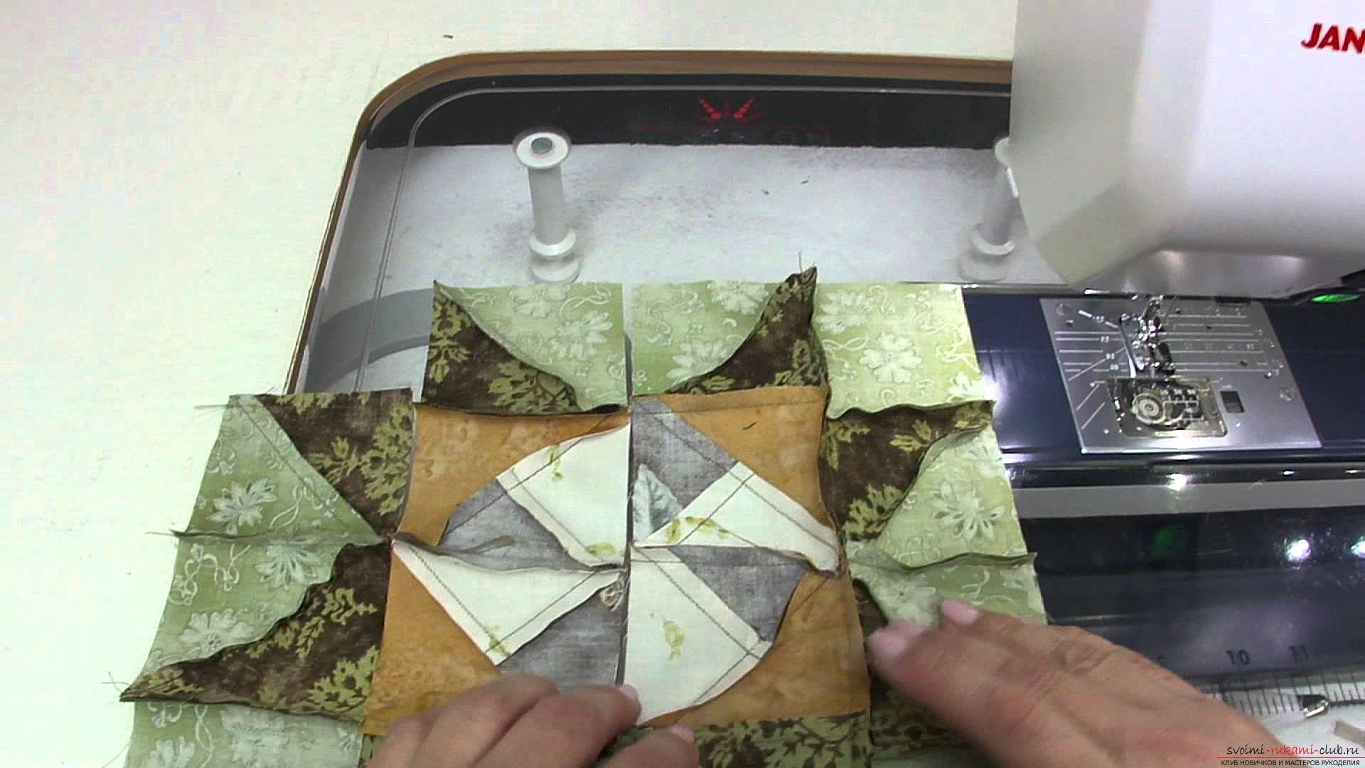 Узоры пэчворка и способы сборки при шитье из треугольников. Фото №7