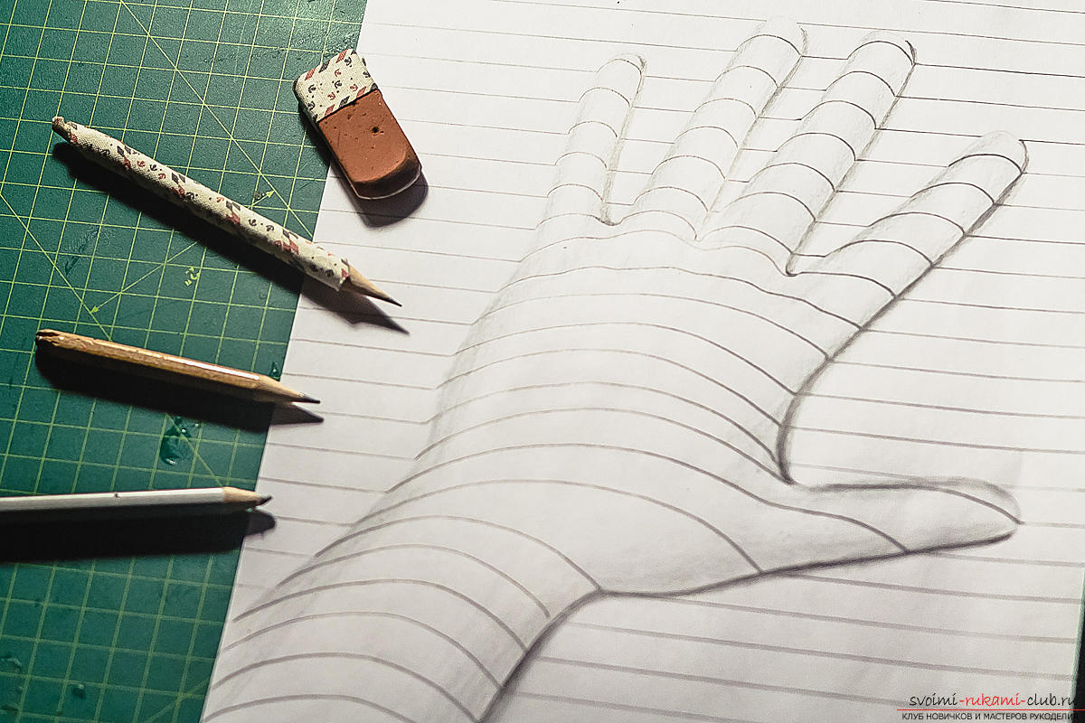 3D-рисование  руки с пошаговыми фотографиями и подробным объяснением процесса. Фото №10