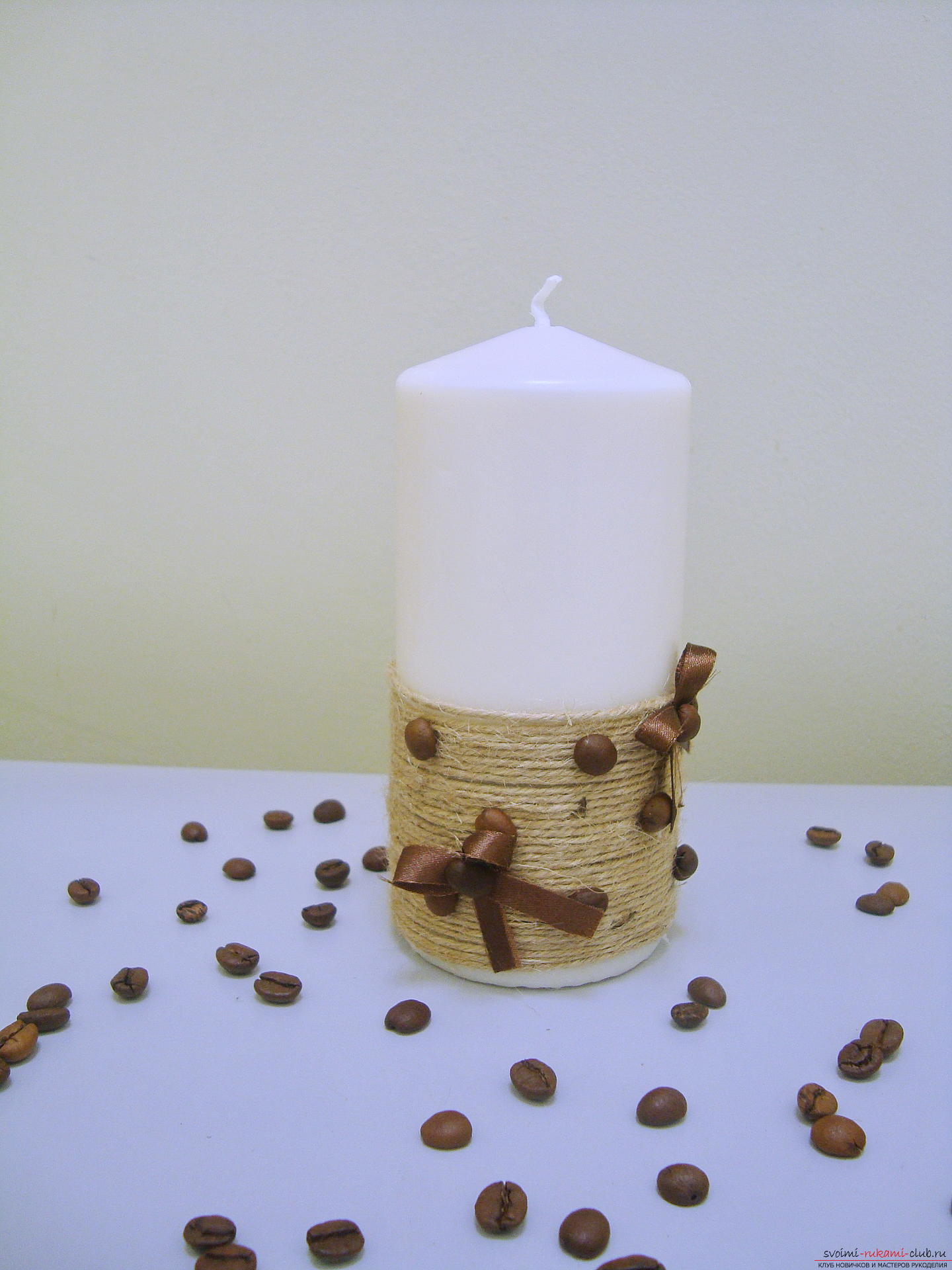 Фотографии к пошаговому руководству по изготовлению декоративной свечи из кофейных зерен. Фото №13