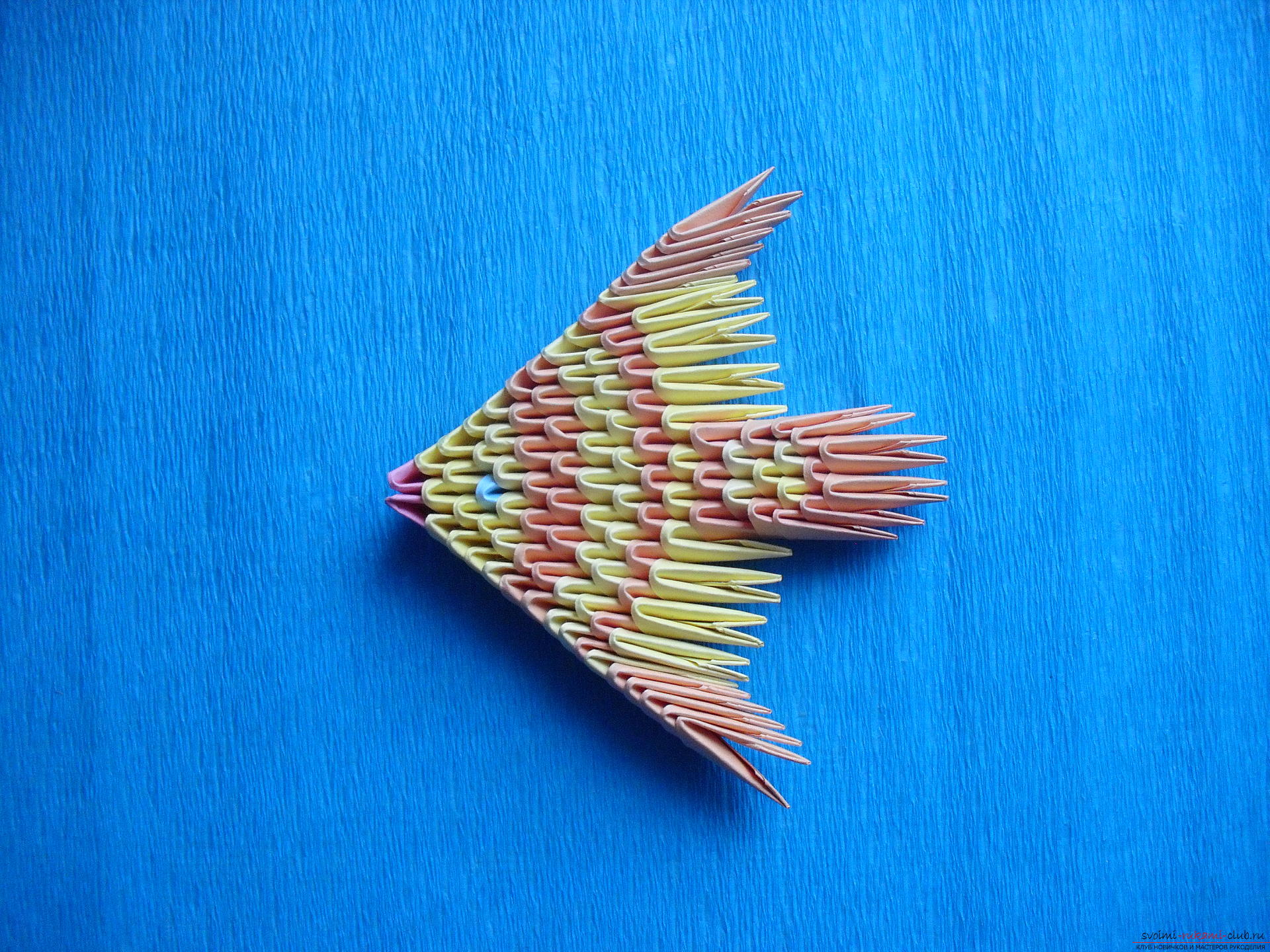 Этот мастер-класс научит как сделать рыбку, исполняющую желания, в технике модульного оригами.. Фото №1