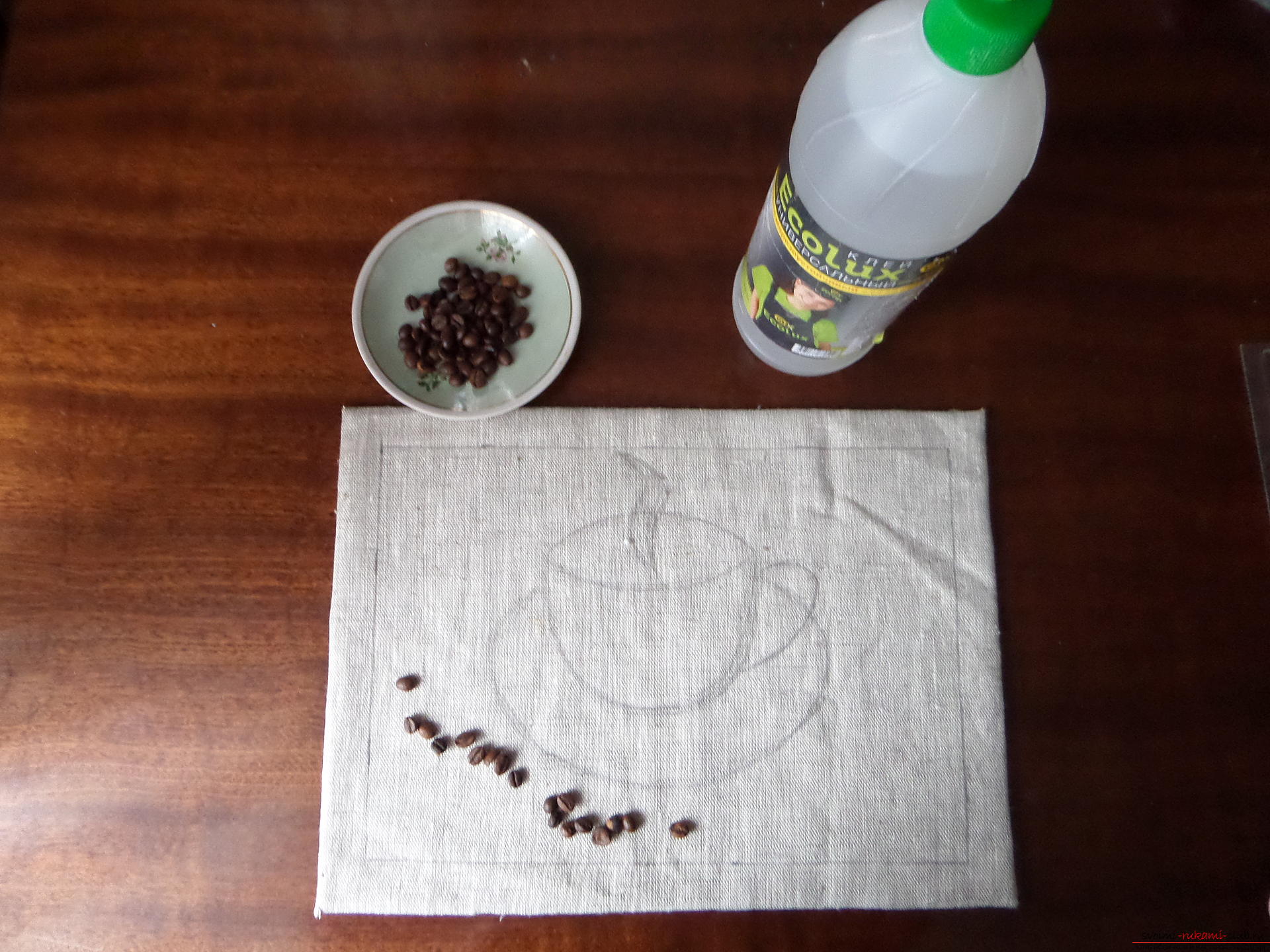 Этот мастер-класс с фото и описанием научит как делать кофейные картины из зерен кофе для кухни.. Фото №17
