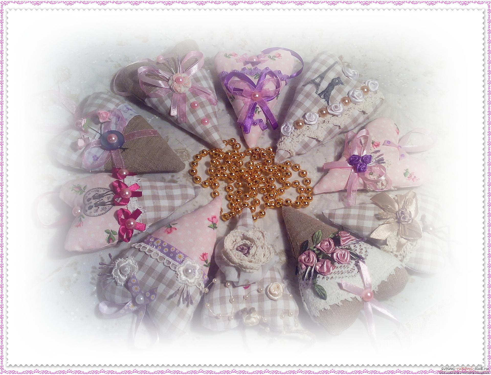 Мастер-класс по созданию текстильных сердечек, пропитанных ароматами цветов. Фото №1