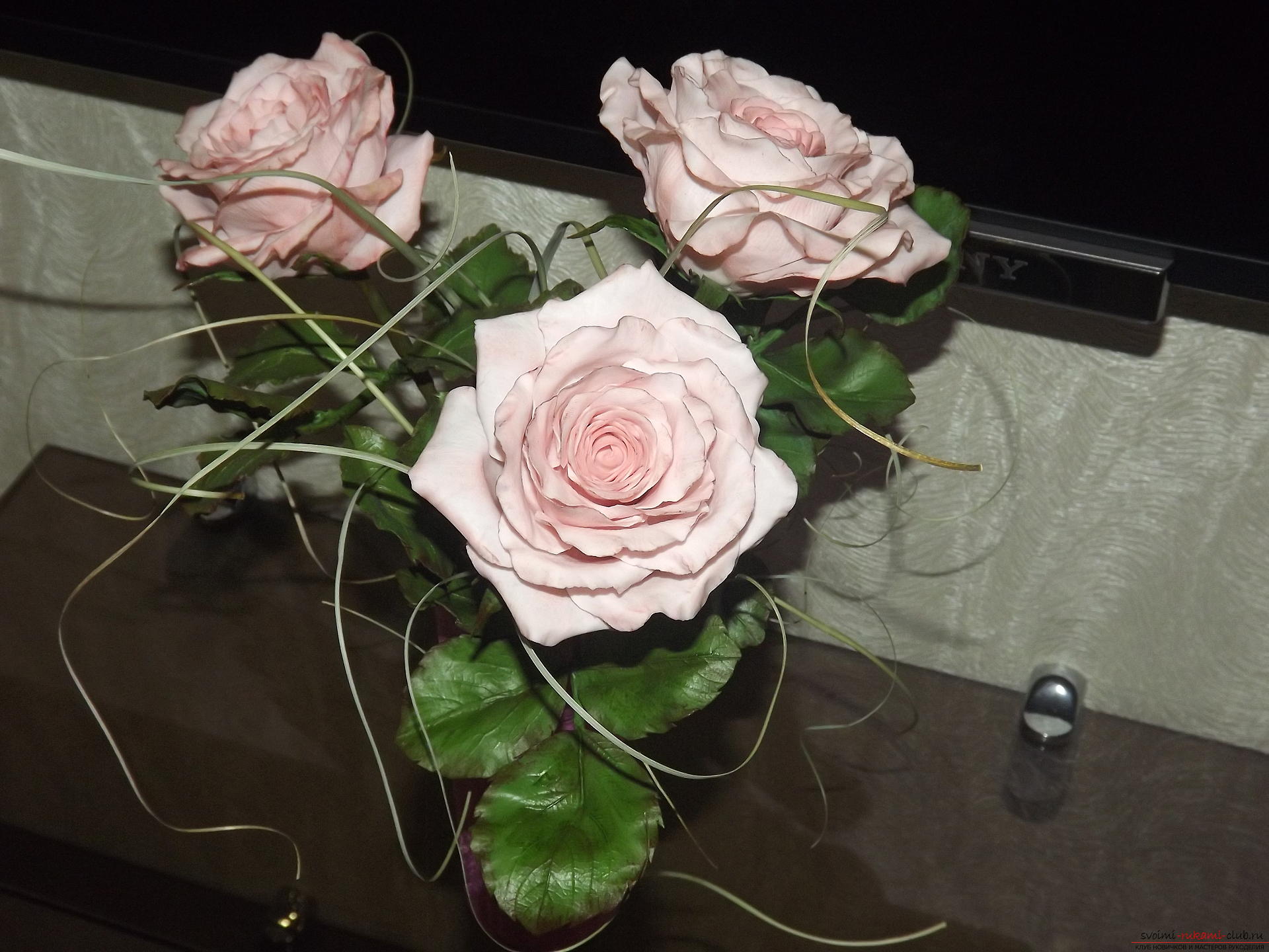 Розы из холодного фарфора. Фото №3