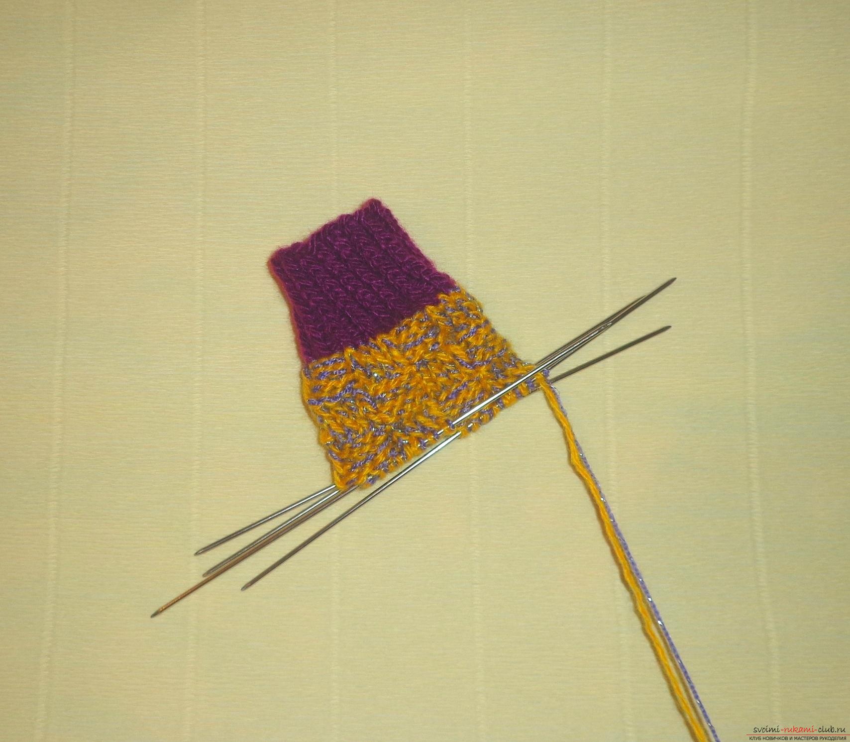 Фото к уроку по вязанию спицами детских носочков «Зимние». Фото №4