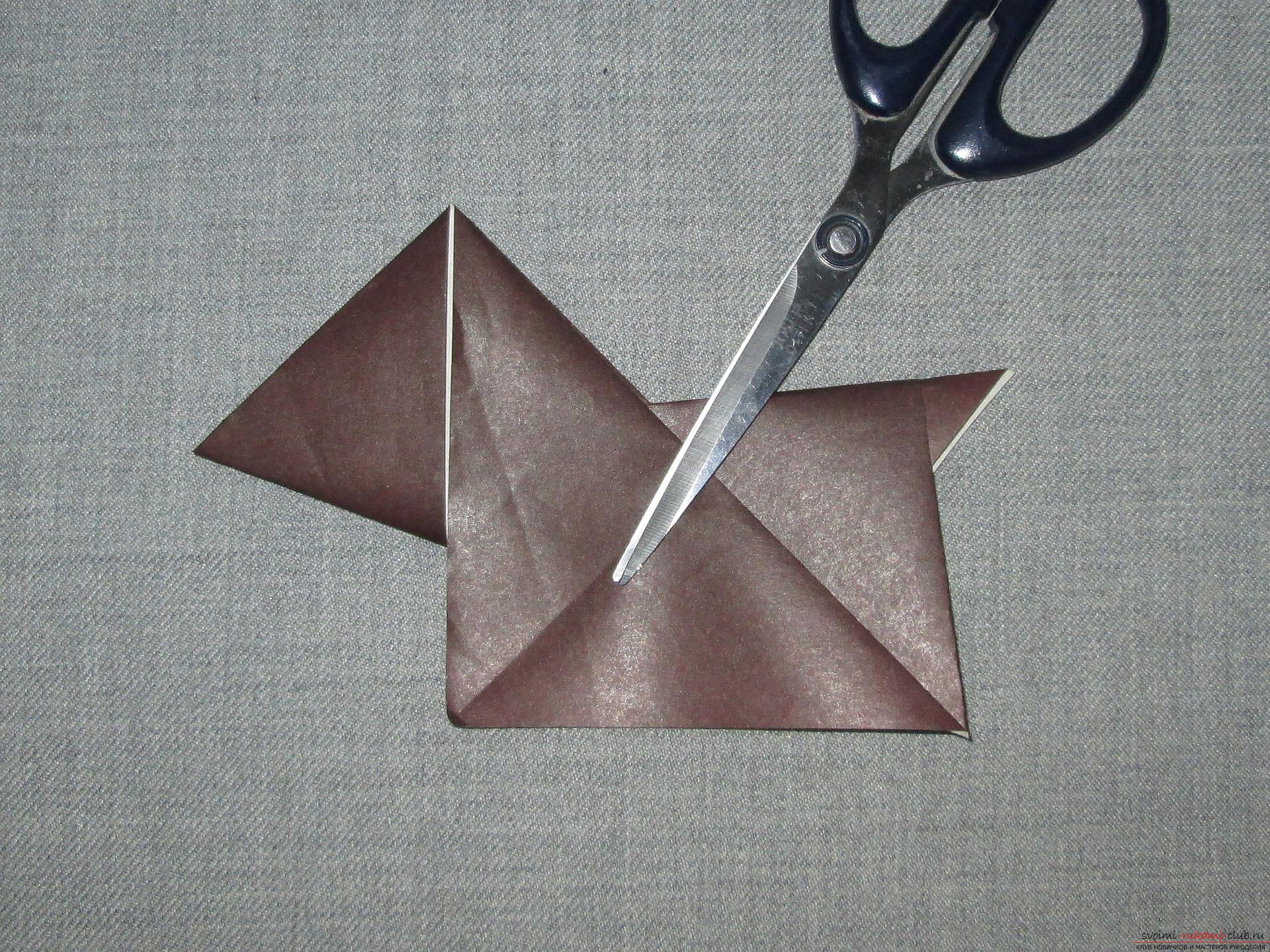 Этот подробный мастер-класс с фото и описание научит как сделать оригами для начинающих - оригами-собаку из бумаги.. Фото №12