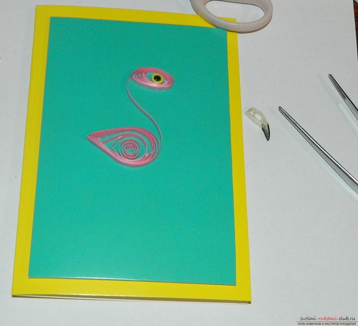 Этот мастер-класс научит как сделать красивые открытки с фламинго своими руками.. Фото №10