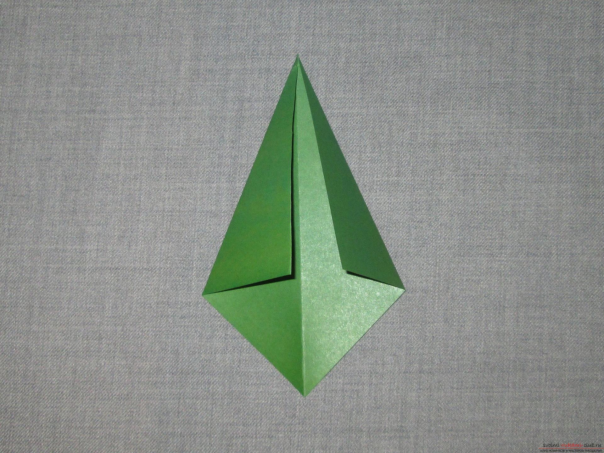 Этот подробный мастер-класс оригами из бумаги для детей 5 лет научит как сделать своими руками открытку с тюльпанами.. Фото №9