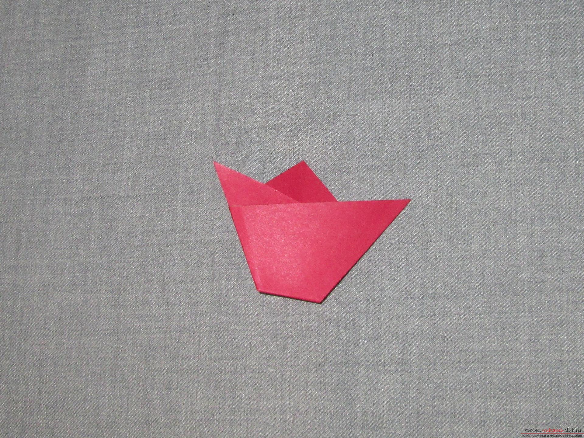 Этот подробный мастер-класс оригами из бумаги для детей 5 лет научит как сделать своими руками открытку с тюльпанами.. Фото №7