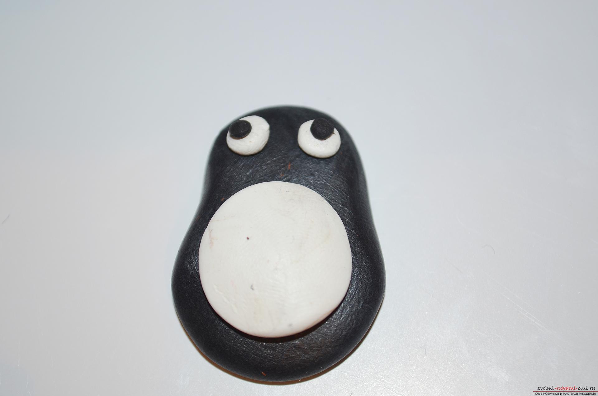 Фото к уроку лепки из полимерной глины пингвина. Фото №7