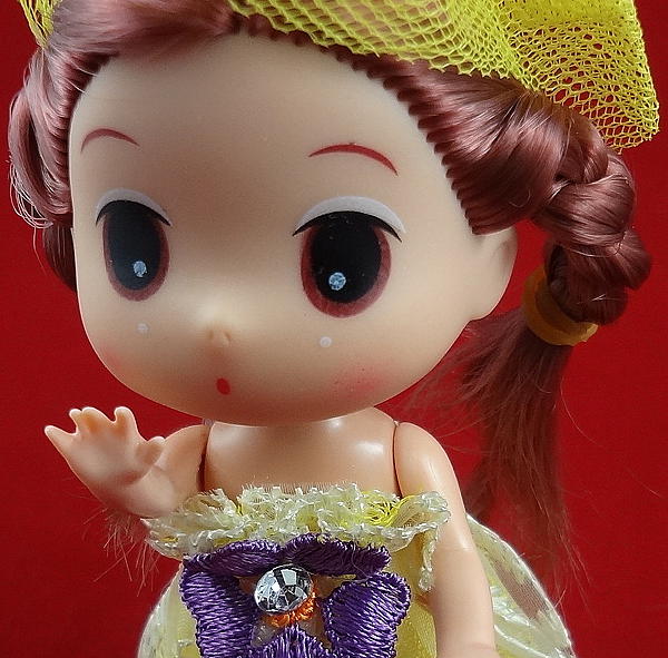 Кукла-миниатюра "Маленькая леди в желтом". Миниатюра - ручной работы. Фото 4