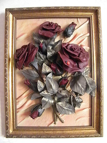Картина "Розы бордо". Картины цветов - ручной работы.