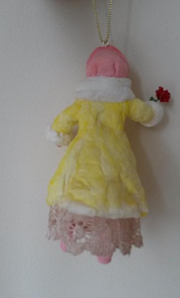 Барышня с цветком ватная ёлочная игрушка. Новый год 2015 - ручной работы. Фото 4