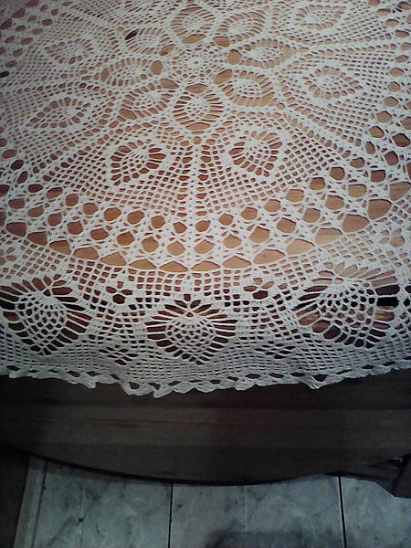 Скатерть вязаная ажурная. Текстиль, ковры - ручной работы. Фото 4