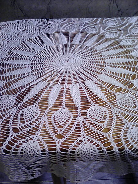 Скатерть вязаная круглая. Текстиль, ковры - ручной работы. Фото 2