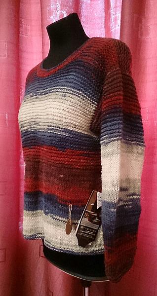 Вязаный женский меланжевый свитер.. Кофты и свитера - ручной работы. Фото 3