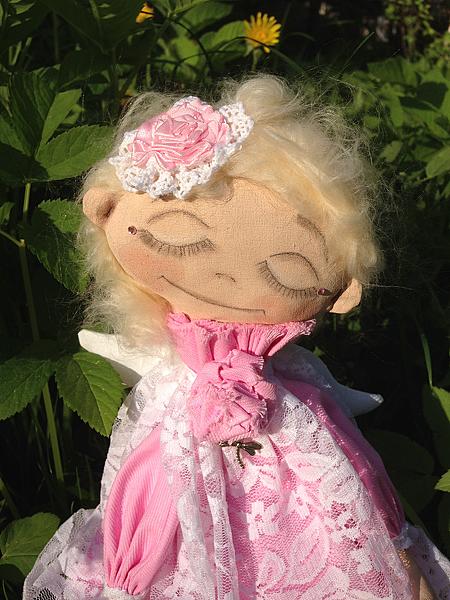 Текстильная кукла Мечтающий Ангел. Коллекционные куклы - ручной работы. Фото 3
