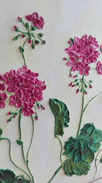 Панно Пеларгония. Картины цветов - ручной работы. Фото 2