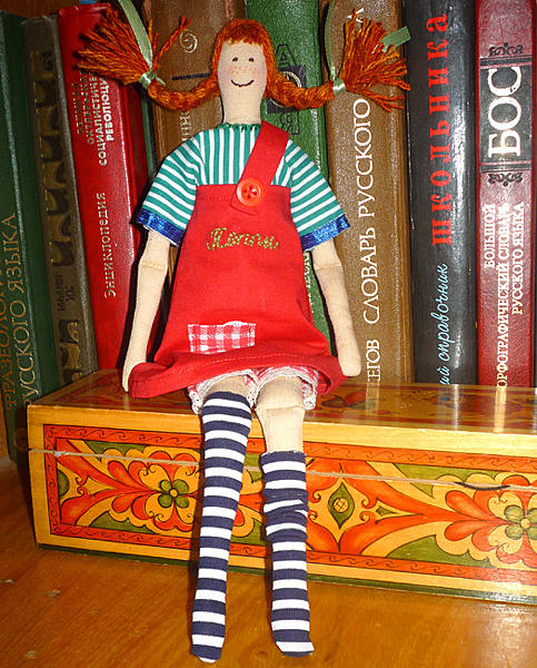 Кукла Пэппи Длинный чулок. Куклы тильды - ручной работы. Фото 6