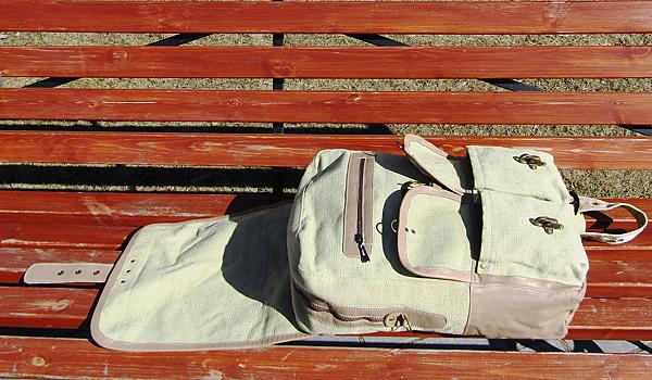 Рюкзак мужской из натуральной кожи и льняного текстиля МАГЕЛЛАН. Рюкзаки - ручной работы. Фото 4