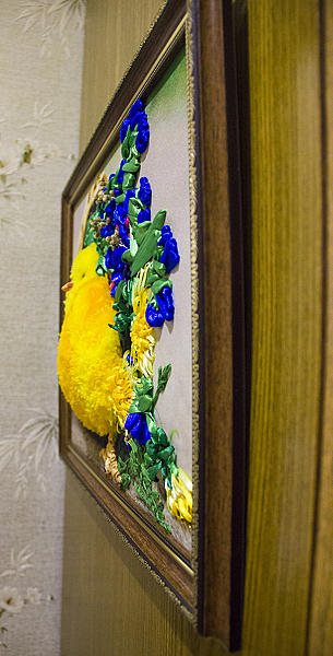 Желтый пушистый цыпленок | Оригинал: http://svoimi-rukami-club.ru/профиль/магазин/новый-товар/. Картины цветов - ручной работы. Фото 2