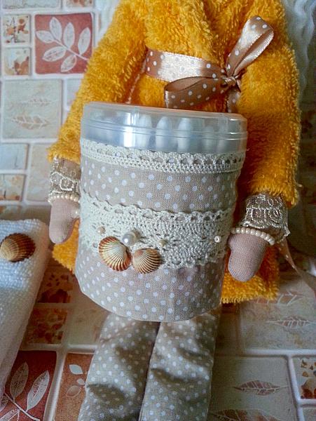 Тильда банный Ангел, держатель ватных палочек. Куклы тильды - ручной работы. Фото 3