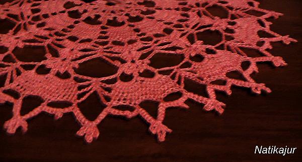 Салфетка "Фуксия в цвету". Текстиль, ковры - ручной работы. Фото 3