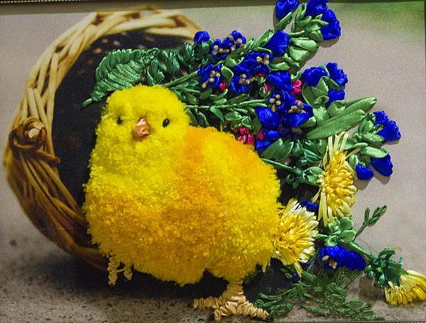Желтый пушистый цыпленок | Оригинал: http://svoimi-rukami-club.ru/профиль/магазин/новый-товар/. Картины цветов - ручной работы.