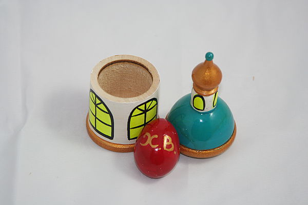 Пасхальный сувенир (темно-бирюзовый купол). Подарки на пасху - ручной работы. Фото 3